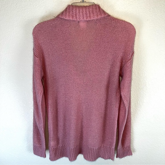 J. Crew Pink Dolce Mohair Wool Blend Shawl Collar Pullover Sweater Sz S - Picture 8 of 10